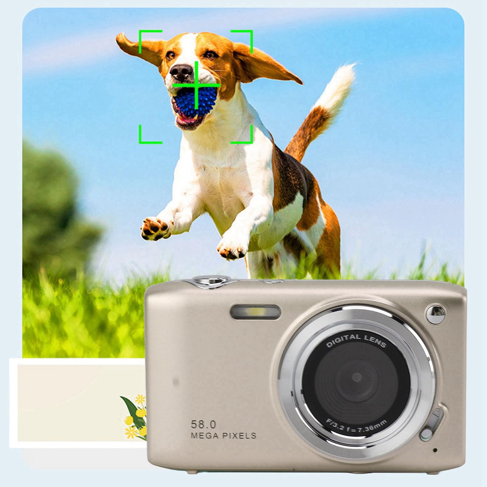 CÁMARA Digital para Adolescentes 4K HD para VLOGGING DE FOTOGRAFÍA DE Viajes (Gold)