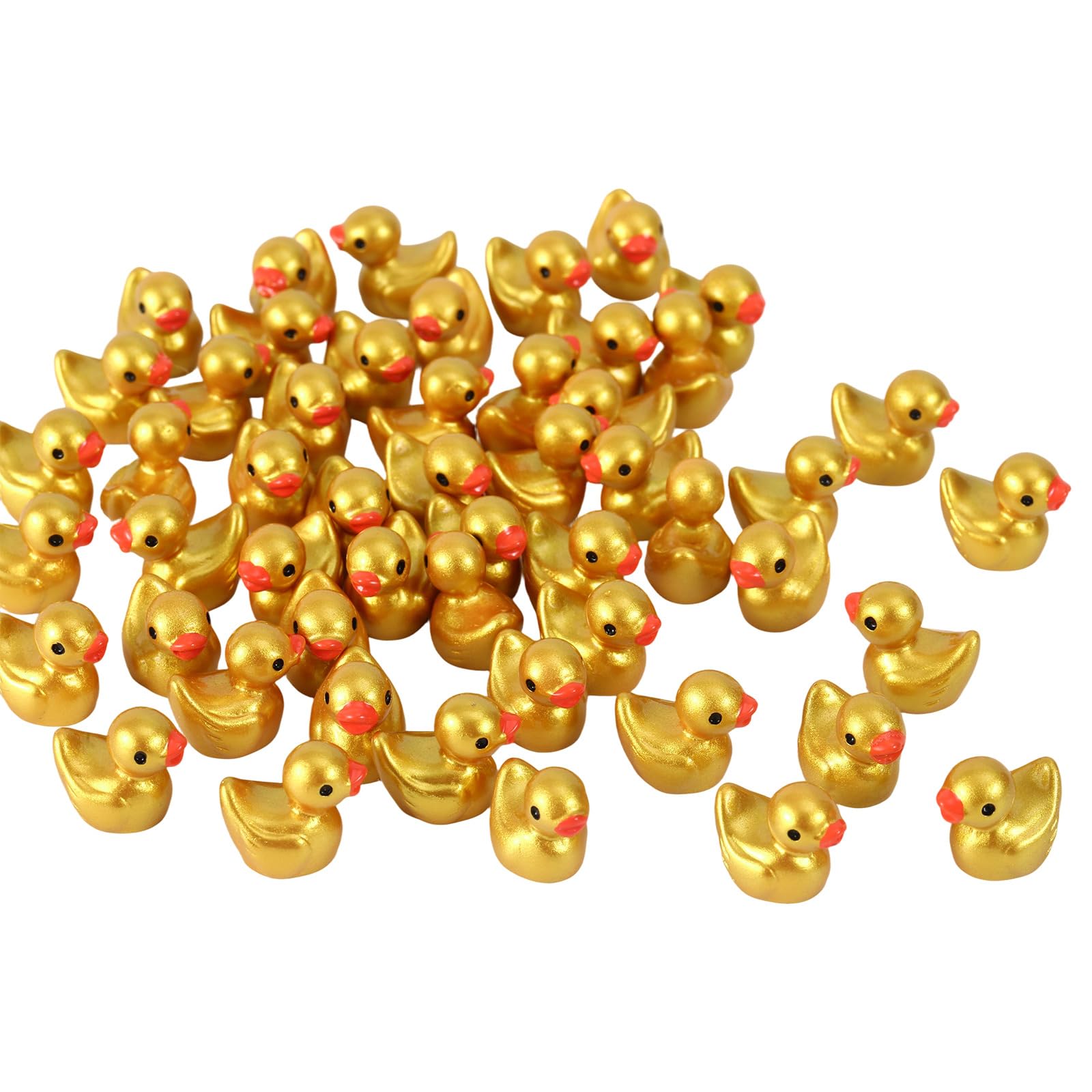 100pcs Golden Mini Resin Ducks