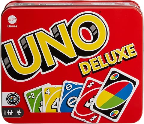 Sevilen UNO Deluxe kart oyunu, ailelerin favorisi. ​, K0888 | Klasik UNO kart oyunu, puanlama bloğu ve kurşun kalemli, çocuklar, gençler ve yetişkinler için oyun, oyun gecesi, K0888