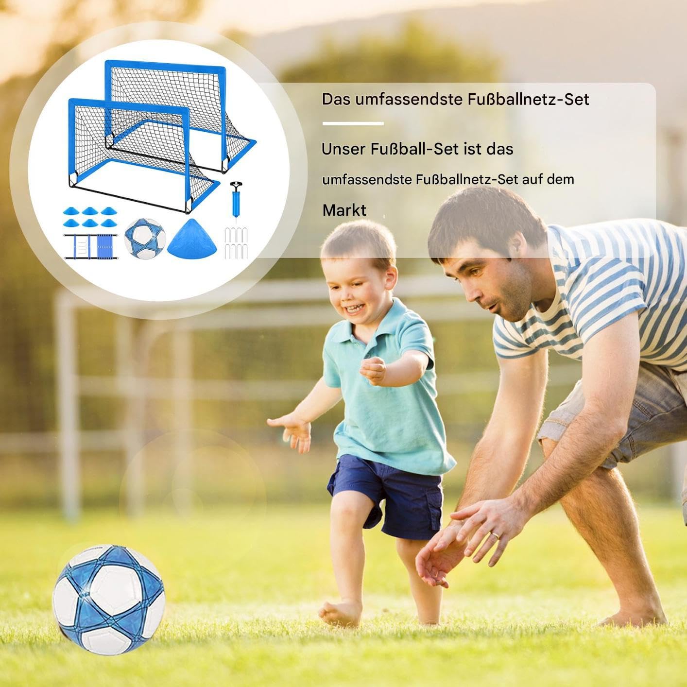 Piccola rete da calcio, porta da calcio per ragazzi, portatile, pop up, set di rete da calcio | Attrezzatura sportiva per scuola, giochi di esercizio, attività all'aperto per adolescenti