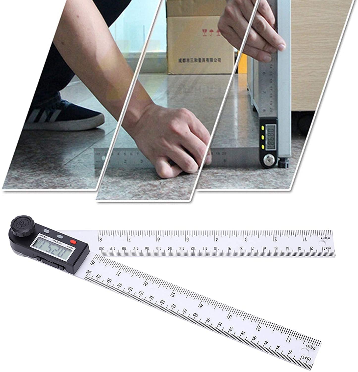 WJJ Alta precisione Digital Display 8 Pollici ZX PD290 Digital Angle Finder Angolo Righello Plastica for Laboratorio di Costruzione