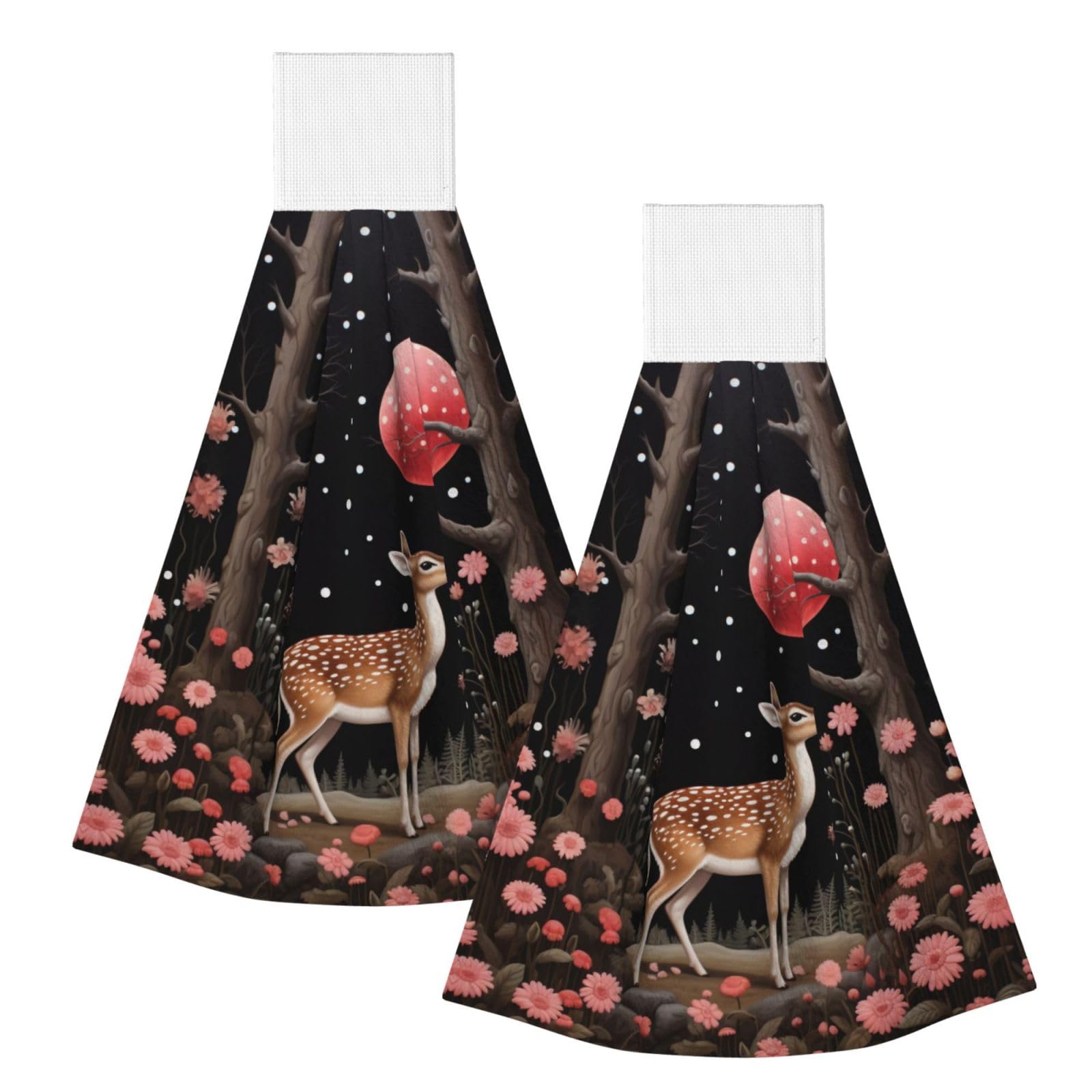 ZQYTGFDC Lost Deer in the Flowers Highly Absorbent Dish Towels Soft Coral Fleece Wipe