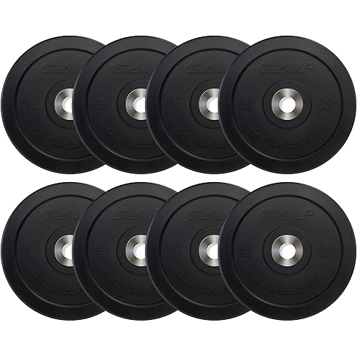 CAP Barbell 2-Inch Olympic Bumper Plate Weight Set | 100-370 lbs | Multiple Options