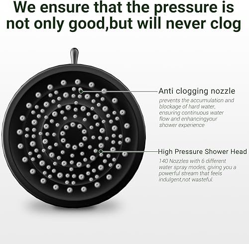 Miniatura 8 de Cabezal de ducha filtrado de 6 modos, cabezal de ducha de alta presión con filtros, reemplazo de filtro rápido de un solo toque, suavizante de agua
