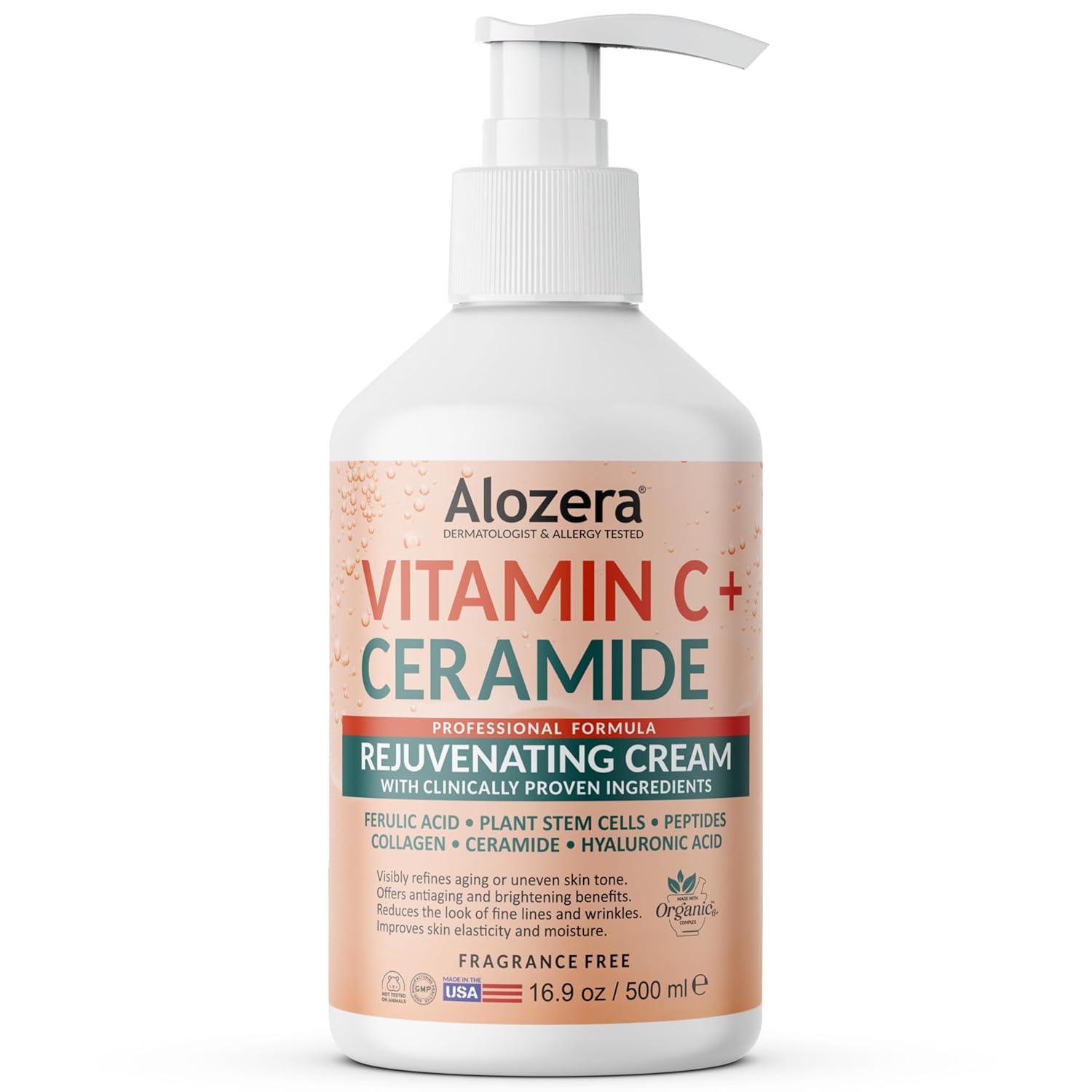 Vitamin C Moisturizer Body Lotion with Ceramides & Stem Cells, Rejuvenating Face & Body Lotion for Noticeably Youthful, Even Skin Tone, Lightweight, Fragrance-Free, 16.9 oz Vitamin C Moisturizer Body Lotion with Ceramides & Stem Cells, Rejuvenating Face & Body Lotion for Noticeably Youthful, Even Skin Tone, Lightweight, Fragrance-Free, 16.9 oz