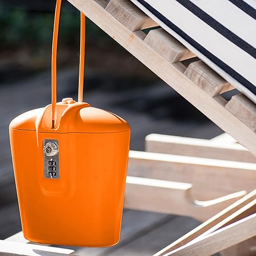 Miniatura 5 de SAFEGO Caja fuerte portátil para interiorexterior con llave y combinación de acceso (naranja)