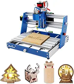 Fresadora CNC 3018 Azul Todo em Alumínio com Parada de Emergência 3 Eixos, Fresadora de Gravação e Escultura para Plástico PVC Acrílico de Madeira, Área de Trabalho (11,8 x 7,1 x 2,10 cm)