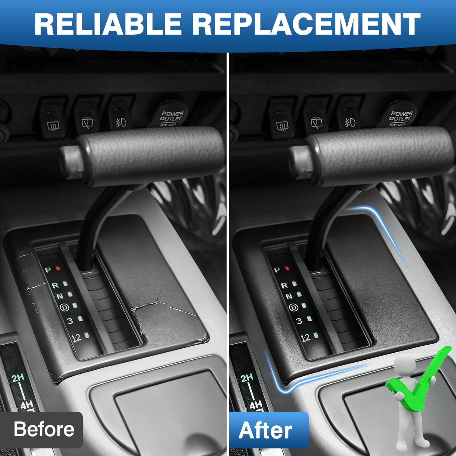 TOP-MAX 55115615 Auto Console Shifter Bezel Cover for Jeep Cherokee XJ 1997-2001 PRNDL Shift Indicator Panel Gear Selector Trim for Jeep Cherokee XJ Accessories OEM Replacement 5EK03TRM