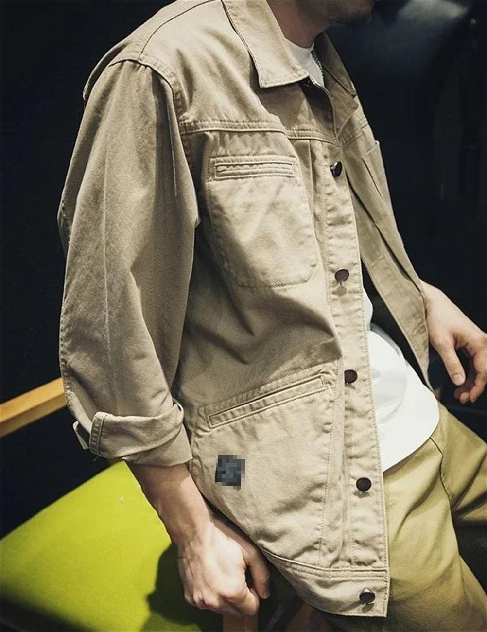 Męskie kurtki dżinsowe o kroju slim fit męskie na co dzień klasyczny płaszcz zapinana na guziki kurtka dżinsowa