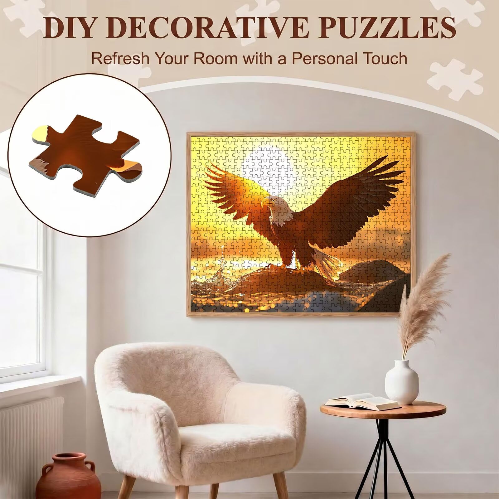 paesaggio Tramonto Puzzle 1000 Pezzi per Adulti, Puzzle in Legno - Collezione Classica con Poster Incluso - Sfida di Concentrazione e Passatempo Antistress, Gioco per Famiglia, 75 x 50 cm f0-509