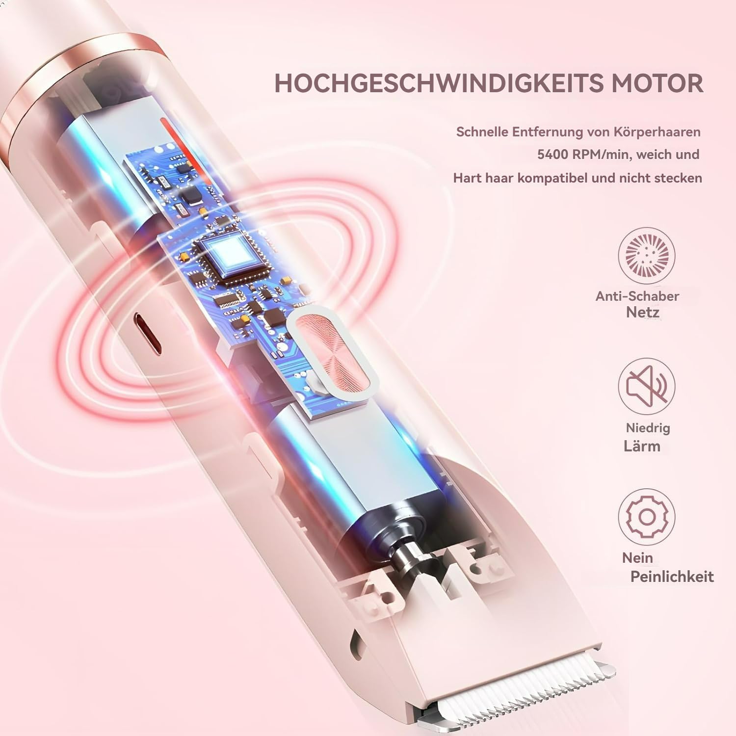 Sianova Bloomshave - 2-In-1 Damen Körperrasierer, Sianova Rasierer, Bikini Skin Trimmer, Ipx7 Wasserdicht, Nass & Trocken Anwendbar, Usb-C Aufladung, Für Intimbereich, Beine & Achseln (Blau)