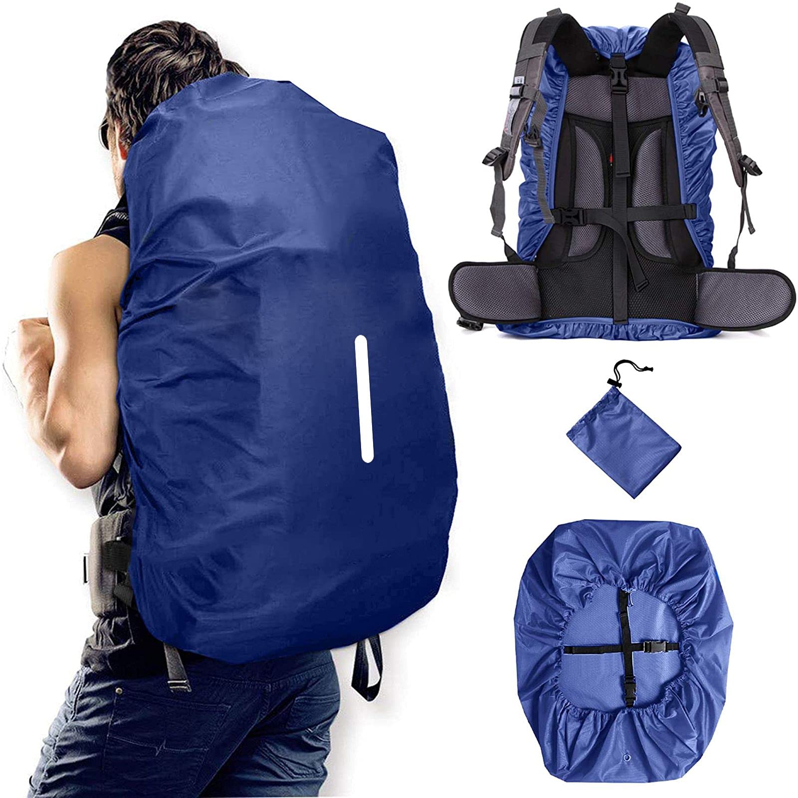 Copri Zaino Impermeabile LHKK - Leggero E Pieghevole Per Trekking - Taglie 20-100L - Arancione - Foto 3