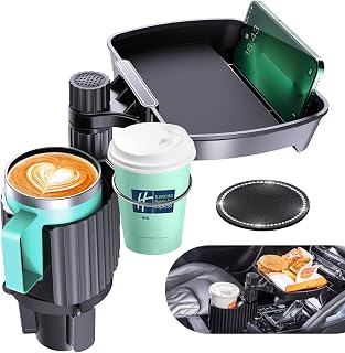 OFY Car Cup Holder Expander Tray with Adjustable Base [2023 Upgraded Super Stable], Road Trip Essentials Car Accessories, Compatible with Yeti, Hydro Flasks, Camelbak and Other Large Bottles Mugs
