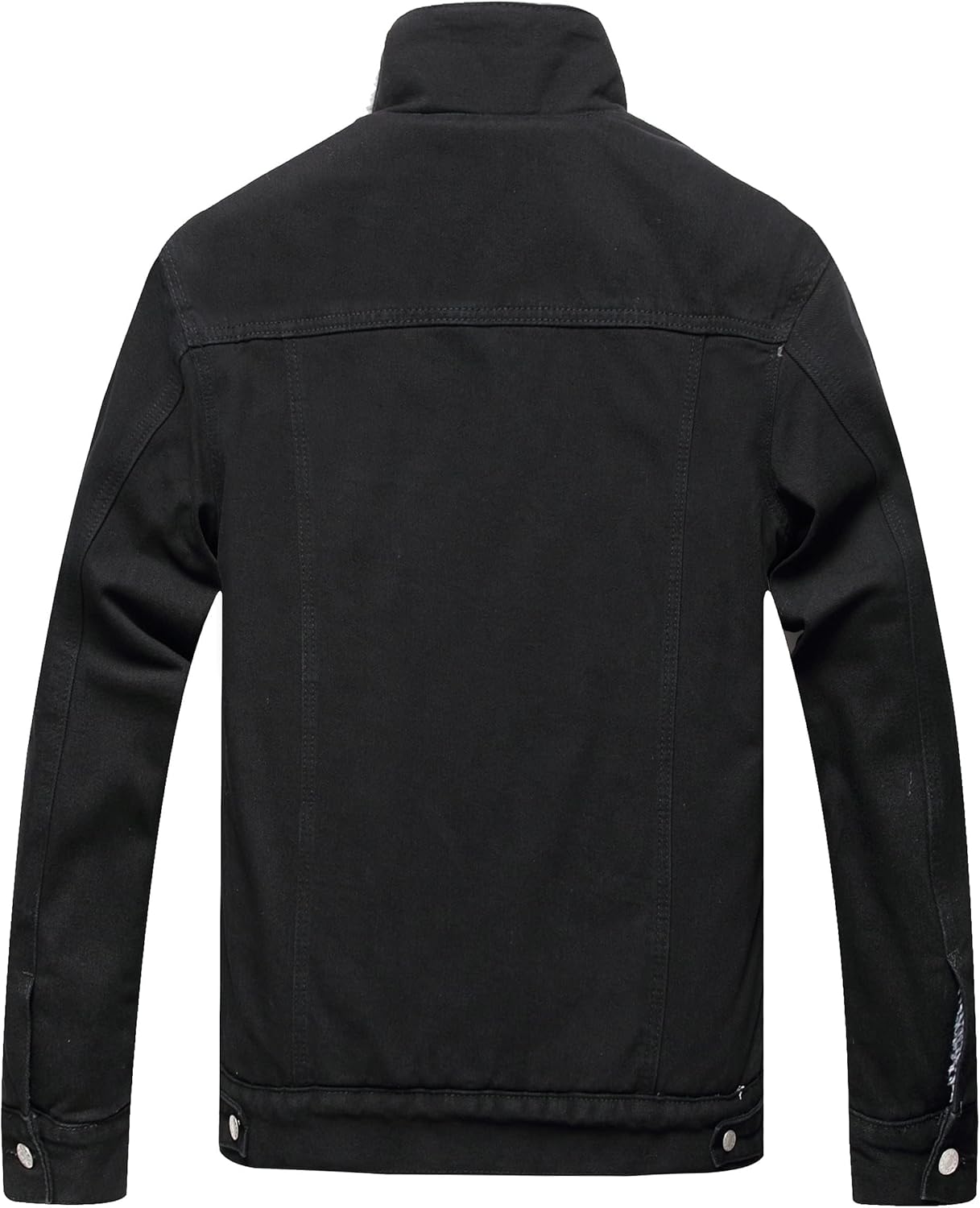 Men's Fleece Lined Jean Jacket Winter Sherpa Windbreaker Cotton Denim Trucker Jacket - Image 2