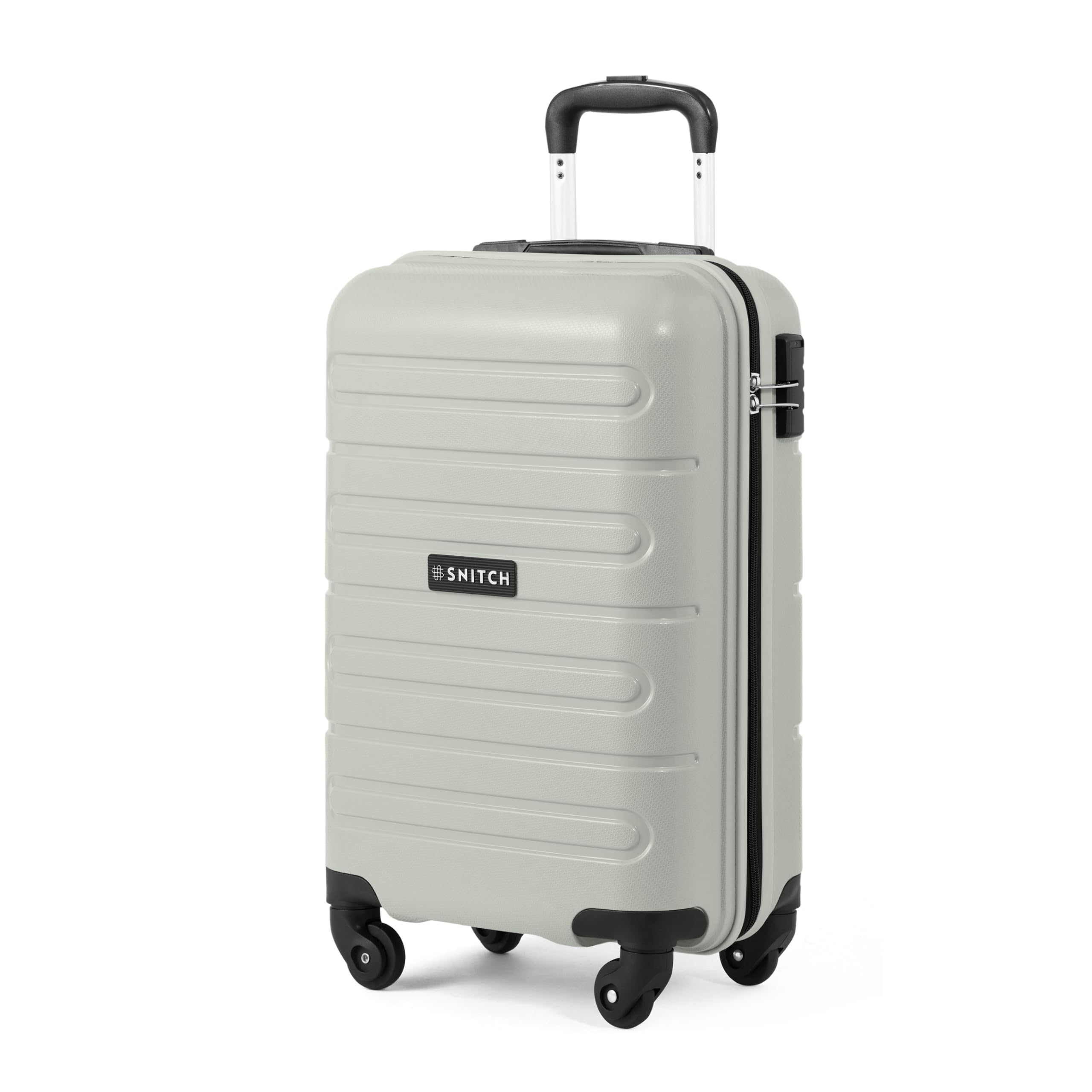 SNITCH Loop Cabin Size Grey Polypropylene Hard Travel Suitcase - Trolley Bag Small & Luggage with 4 Wheels, Secure Lock & Free Shoe Bag