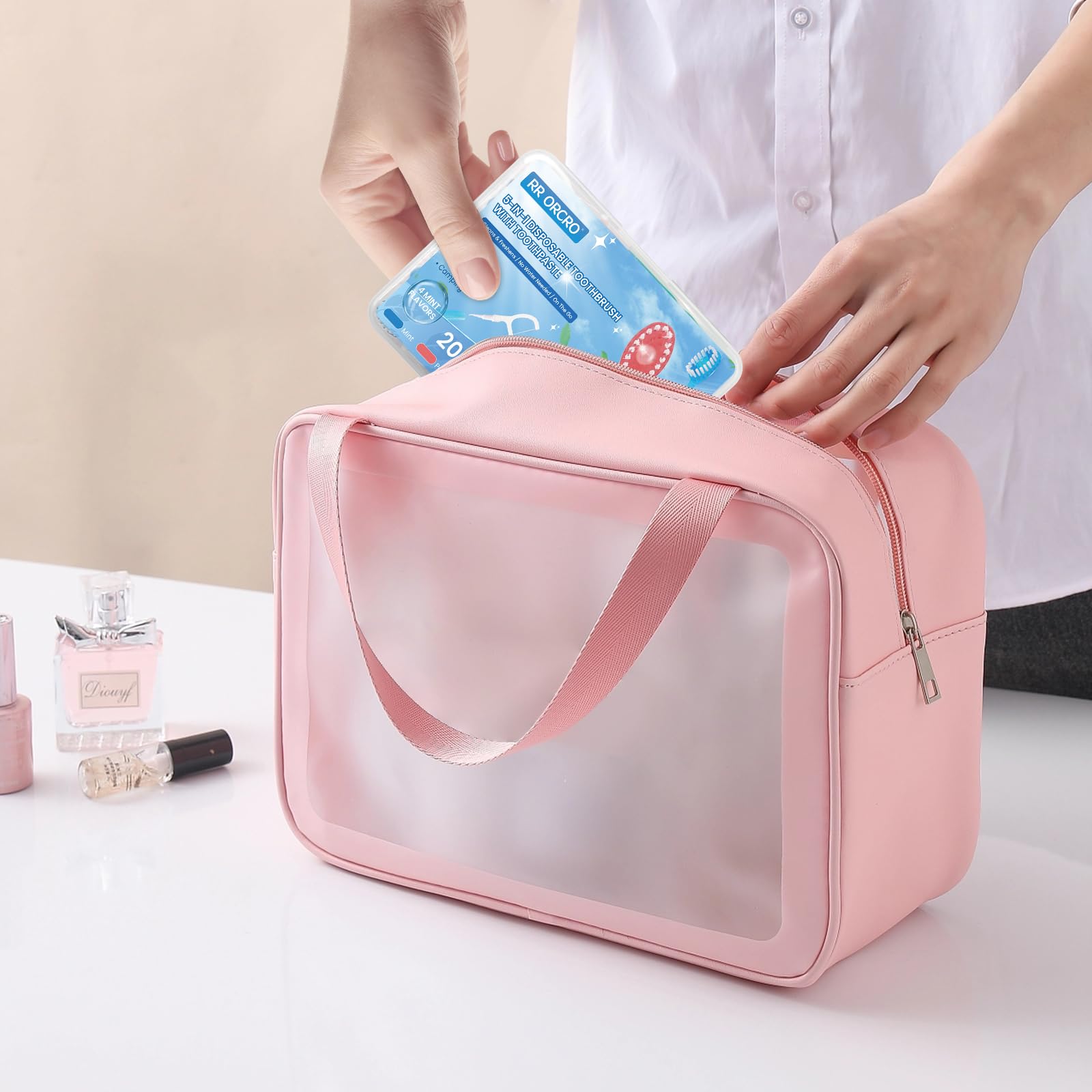 Confezione da 40 spazzolini da denti usa e getta con filo interdentale e | Mini spazzolino da denti da viaggio preincollato 5 in 1 per hotel, campeggio, auto, monouso, portatile