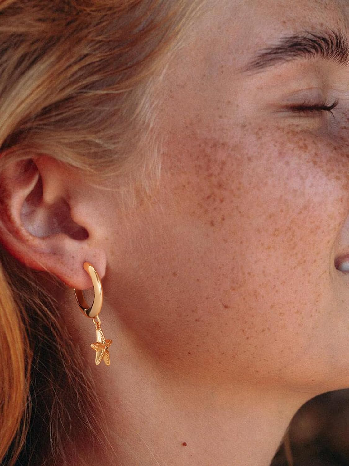 Gold Hoop Earrings for Women 14K Gold Plated Simple Dangle Drop Earrings Dainty Huggie Earrings Jewelry for Women Trendy - Image 3