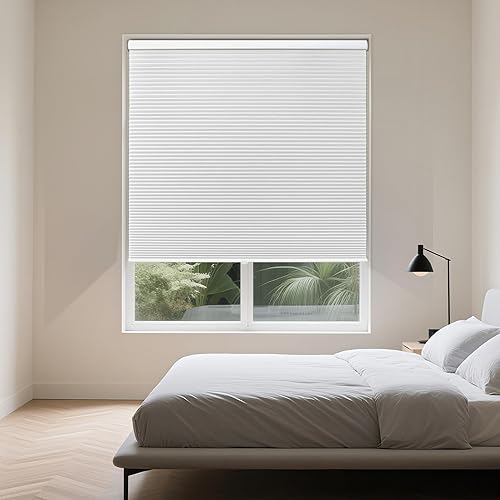Miniatura 9 de Allesin Persianas celulares opacas sin cordones con panal para ventanas de interior, con aislamiento térmico, reducción de ruido, fáciles de