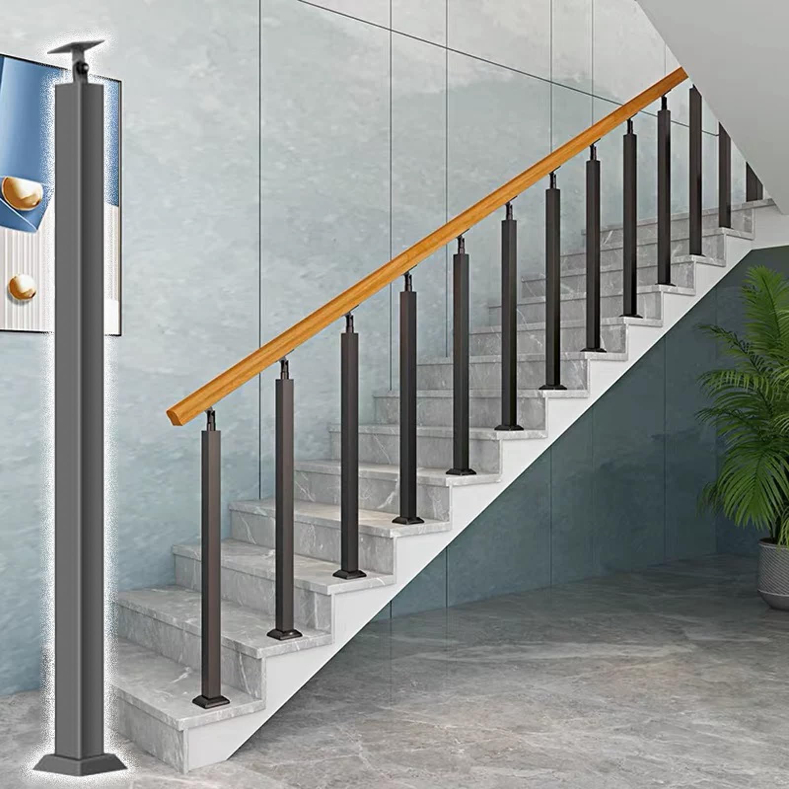 Poteau garde-corps en fer forgé réglable pour escalier et balcon