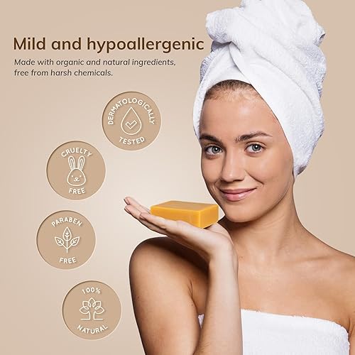 Miniatura 7 de Jabón de ácido kójico para cara y cuerpo, barra de jabón de cúrcuma para manchas oscuras, jabón iluminador de la piel con aceite de oliva, aceite de