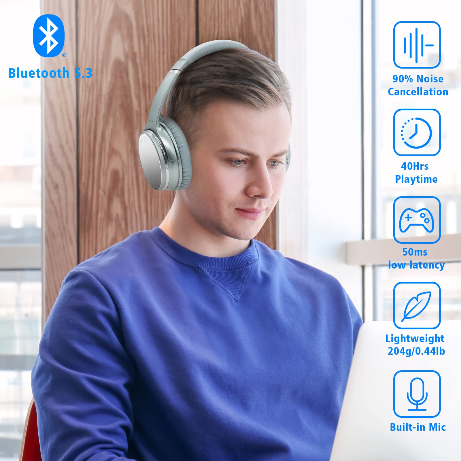 Gaeirt Draadloze oordopjes, ruisonderdrukkende Bluetooth 5.1