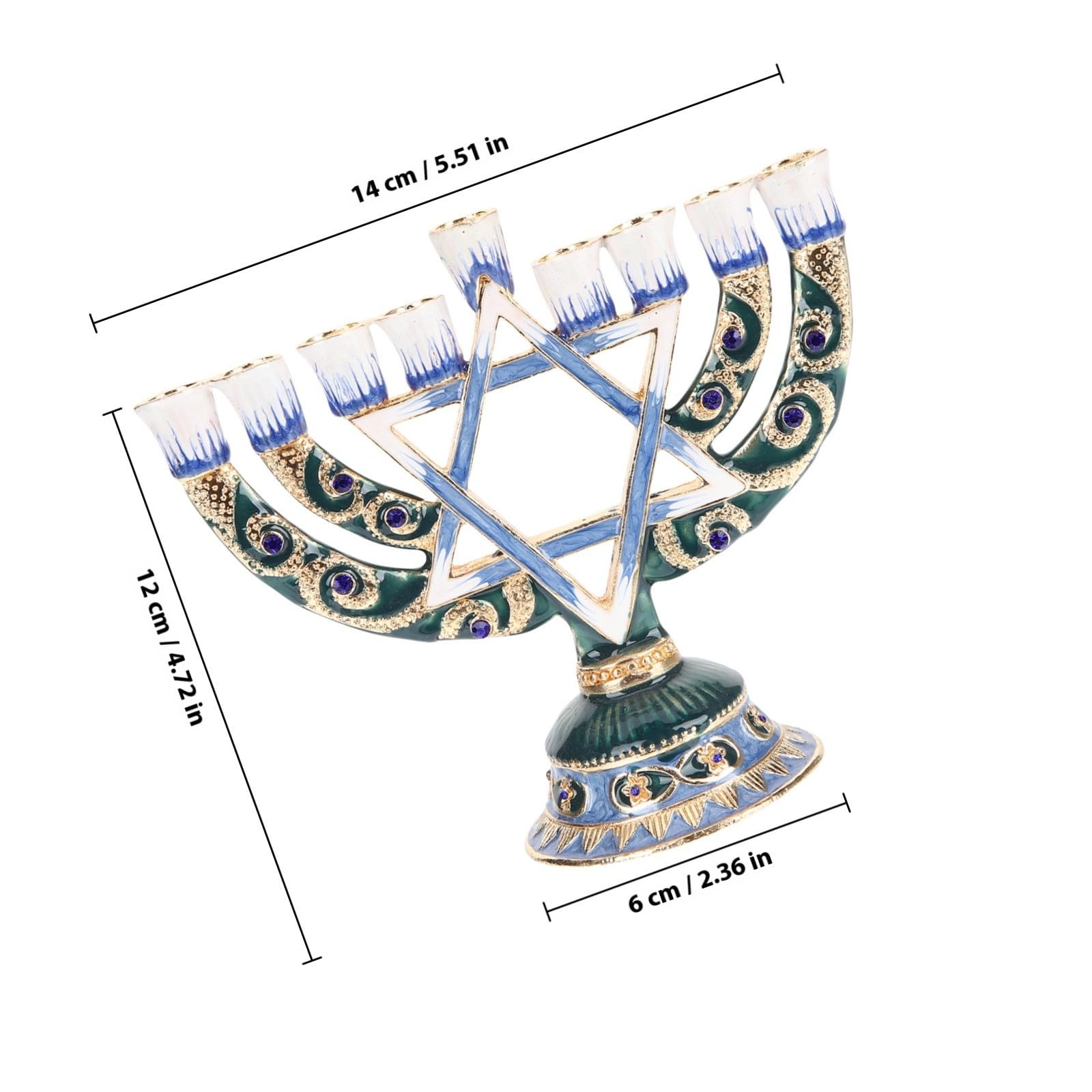 BESTonZON Retro Candlestick a 9 Rami, Candeliere Ebraico in Lega, Ornamento Hanukkah per Amici