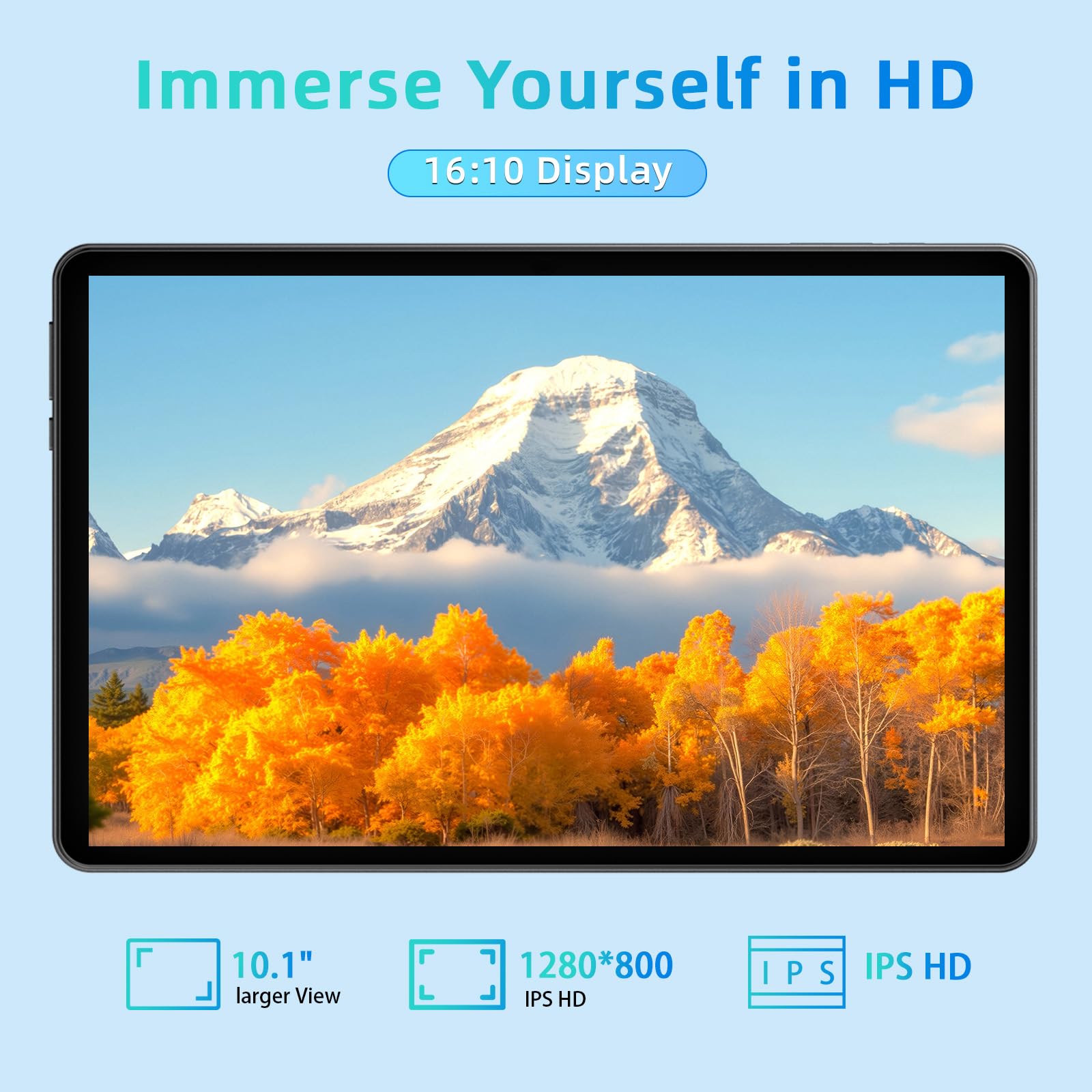 Tablet 10 Pulgadas, Android 15 Tablet con Funda, 18GB RAM +128GB ROM, Octa-Core T30, 1TB TF Expandable, Pantalla IPS HD 1280x800, 6000mAh, 5MP+8MP, WiFi 6, Gemini AI, GPS, GMS, Face ID, BT 5.0