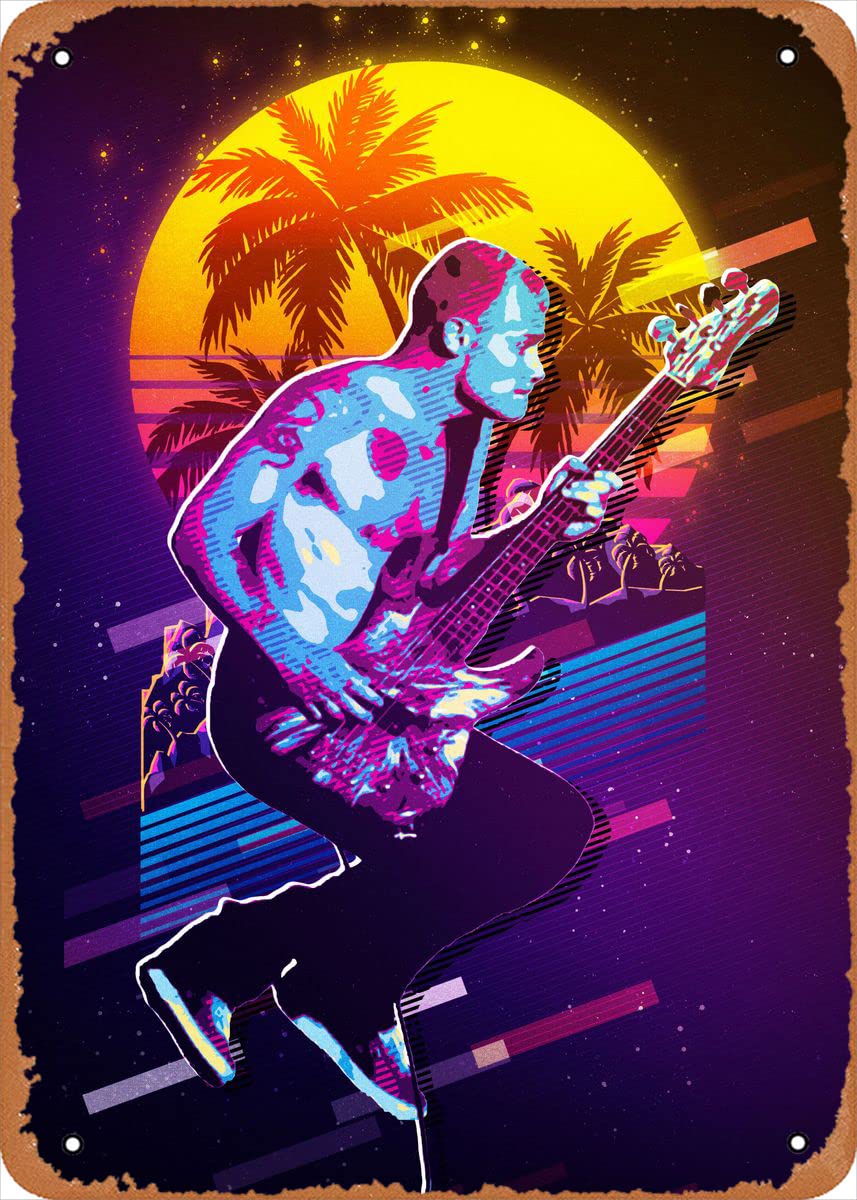 Poster Music Synthwave 80S Flea RHCP 80s Metal Tin Sign Poster