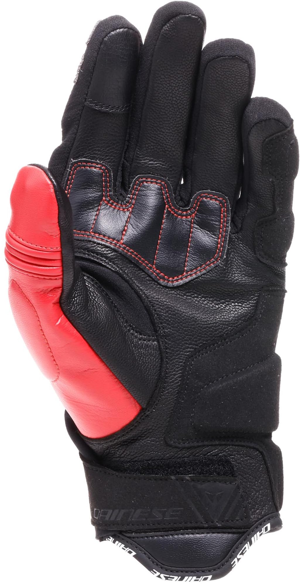 Dainese Reacto Carbon Short Gloves - Guanti Moto Corti in Pelle con Protezione Nocche in Carbonio e Imbottiture Palmo e Dita Smart Touch Men's