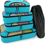 Organisateur de voyages Mesh 5 Cube d'emballage pièce pour valise avec sac à linge (Noir)