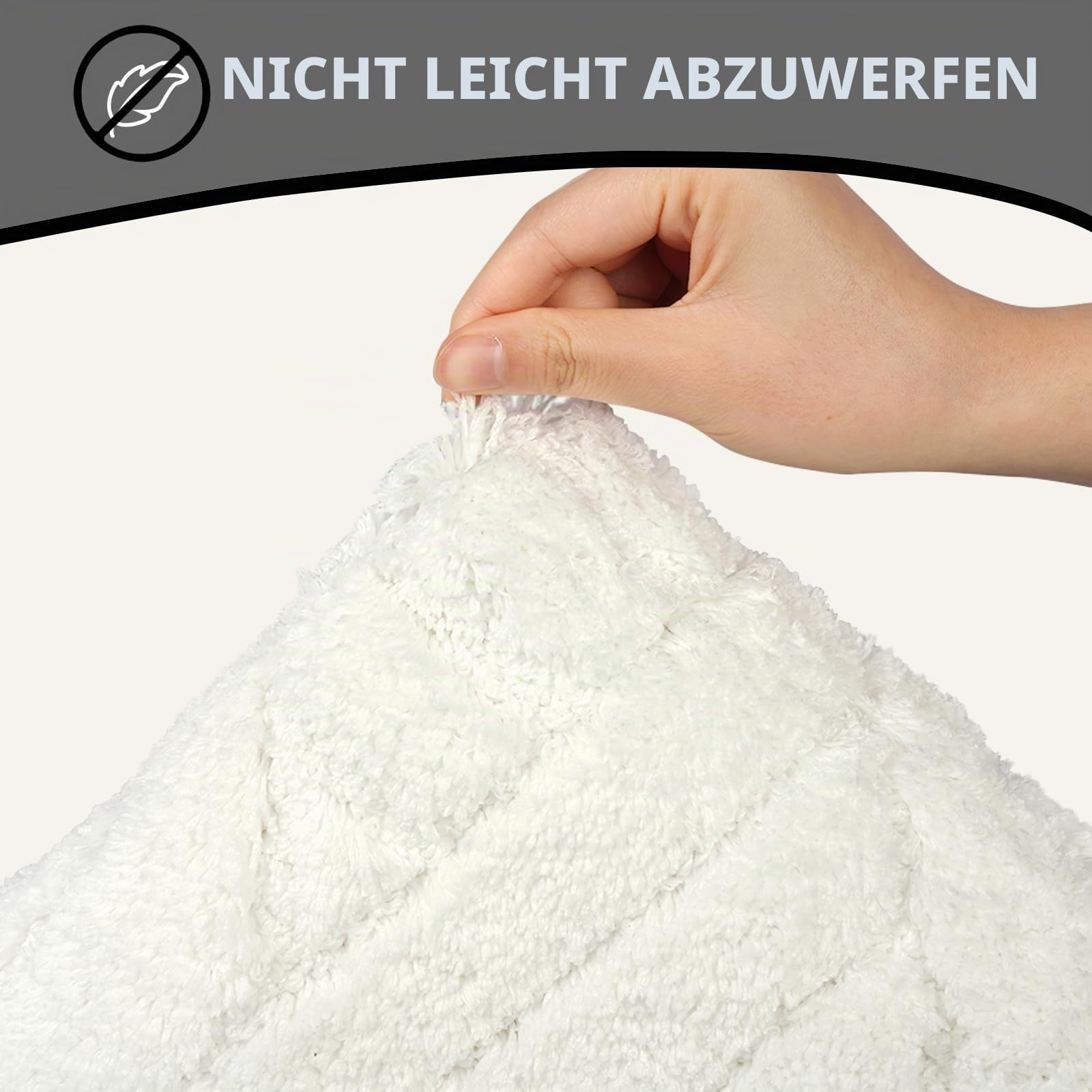 Homcomodar Badezimmerteppich Set 3 Weicher Mikrofaser Badematte rutschfest Badteppich Waschbar Badematte Wasserabsorbierend und U-Form Bad Toilette für Dusche, WC & Badewanne (White)