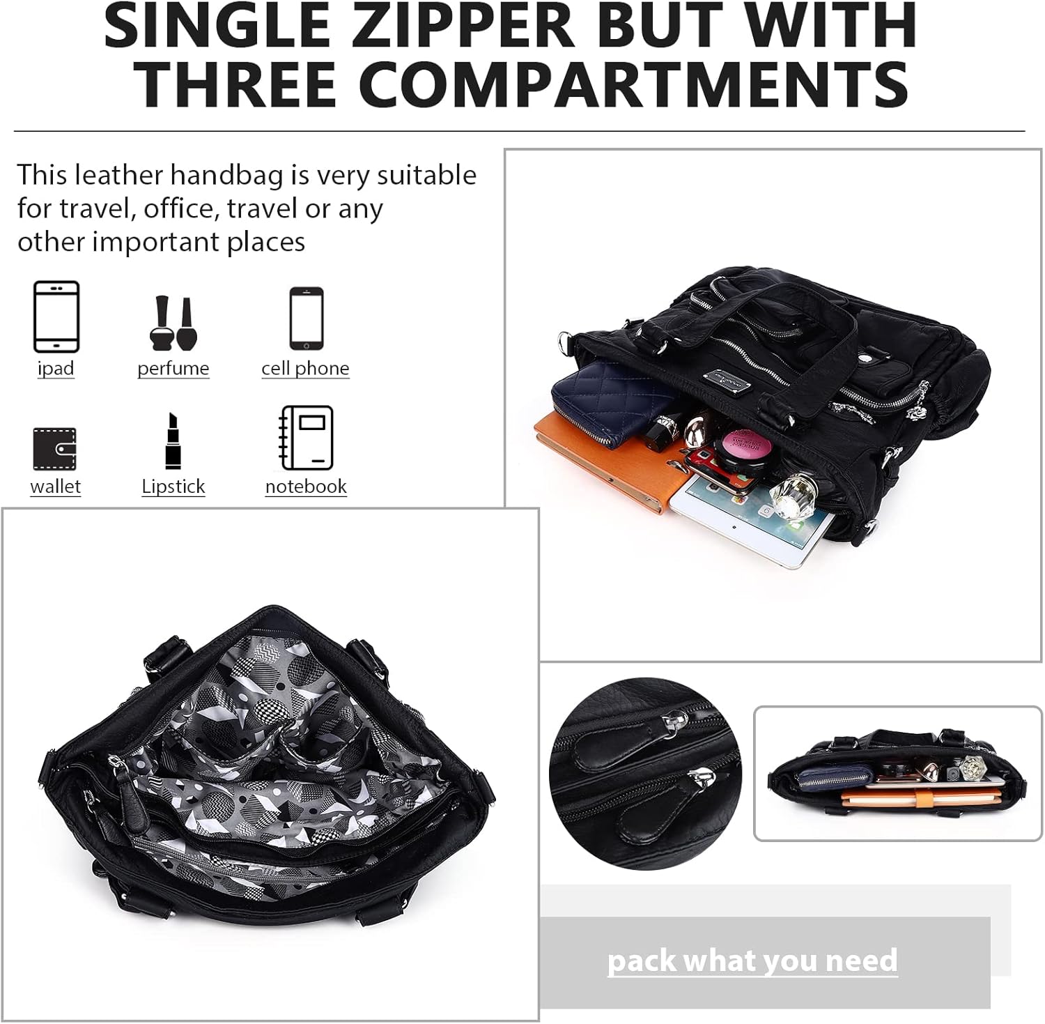 Angelkiss Purses Handbags for Women PU Tote Satchel Bags for Women Pockets Shoulder Bags… | PU, Bags, Pockets - Image 5