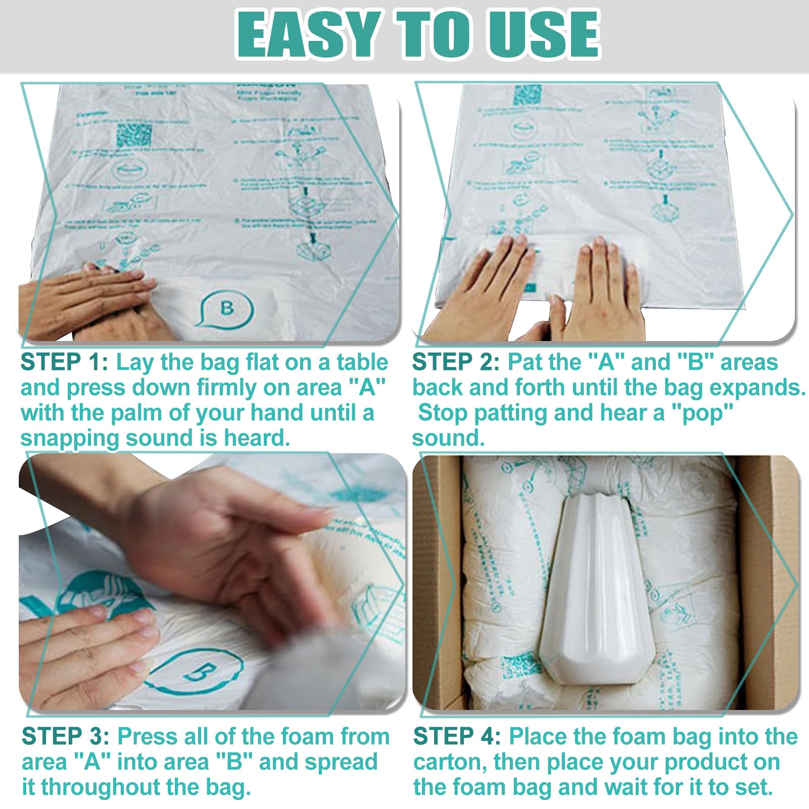 10 Stück 35,6 x 40,6 cm expandierender Verpackungsschaum für den Versand von PC/elektronischen Komponenten/Ausrüstung/zerbrechlichen Gegenständen, schnelle Ausdehnung, stabil und sicher, einfach zu