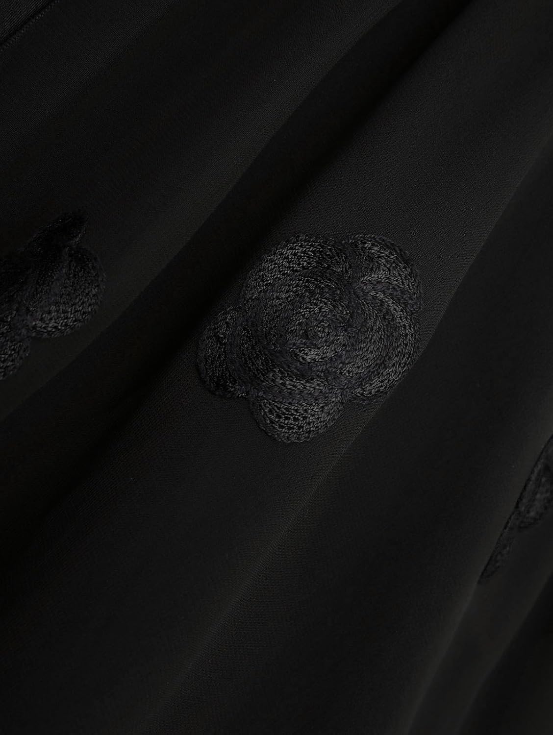 Rosegal Women Plus Size Romantic Goth Short Flutter Sleeve Tee Rose Embroidery Lace-up Chiffon Flowy Gothic 2 in 1 Top