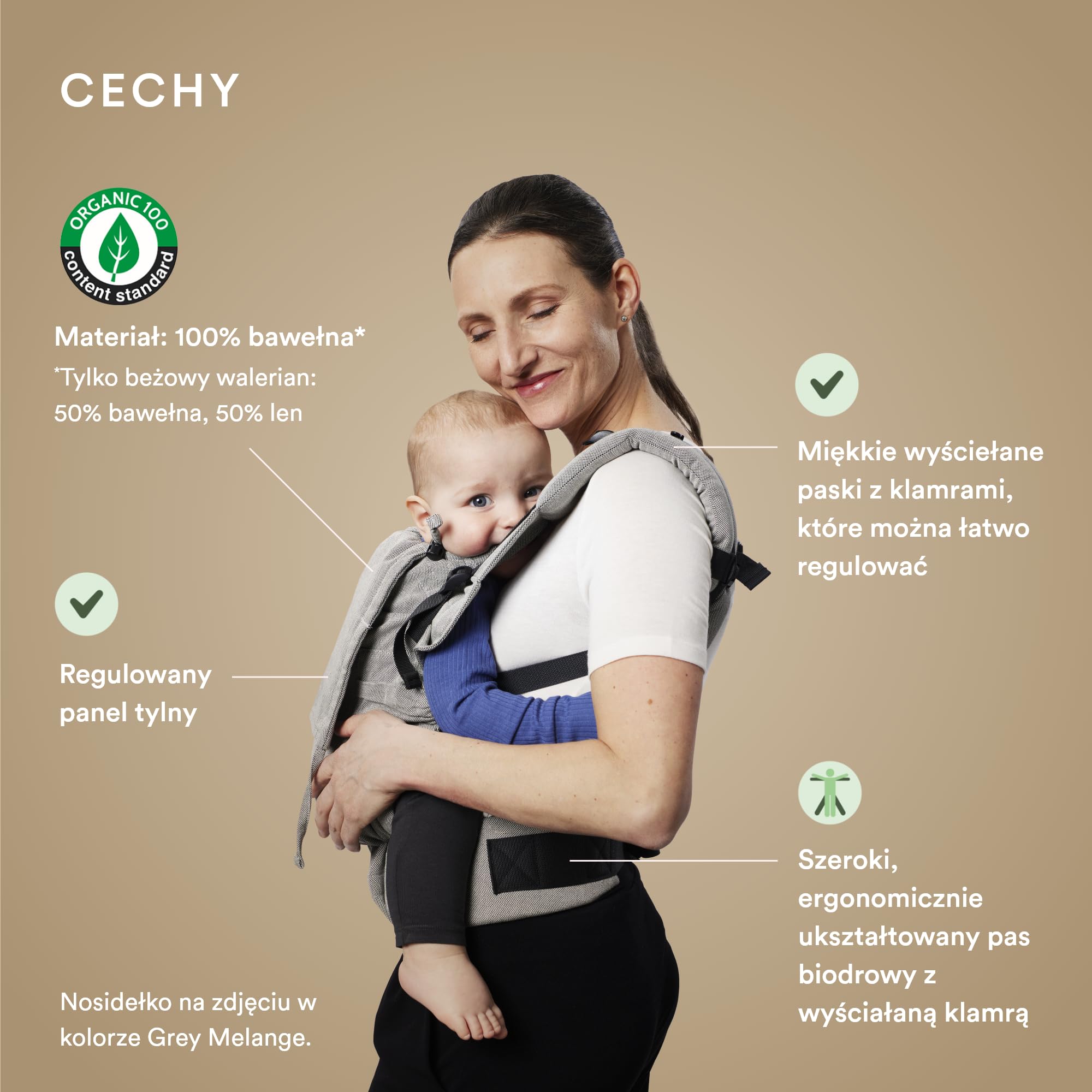 Nosidełko Stokke Limas Flex, Floral Beige (OCS) - Nosidełko z pełnym zapięciem - Trzy opcje noszenia - Bezpieczne dla dzieci od 1 miesiąca życia/4 kg do 20 kg