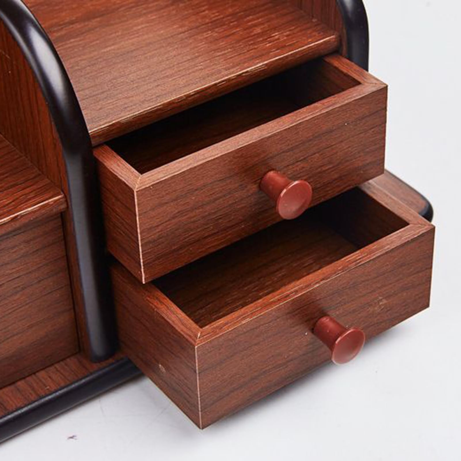 Soporte Control Remoto de Mesa Estante Cargador Con Cajón Y Libreta | Organizador De Escritorio En Madera Con Cajones Llaves Bloc Notas Lápiz Suministros Oficina Muebles Pequeños Café Mesita