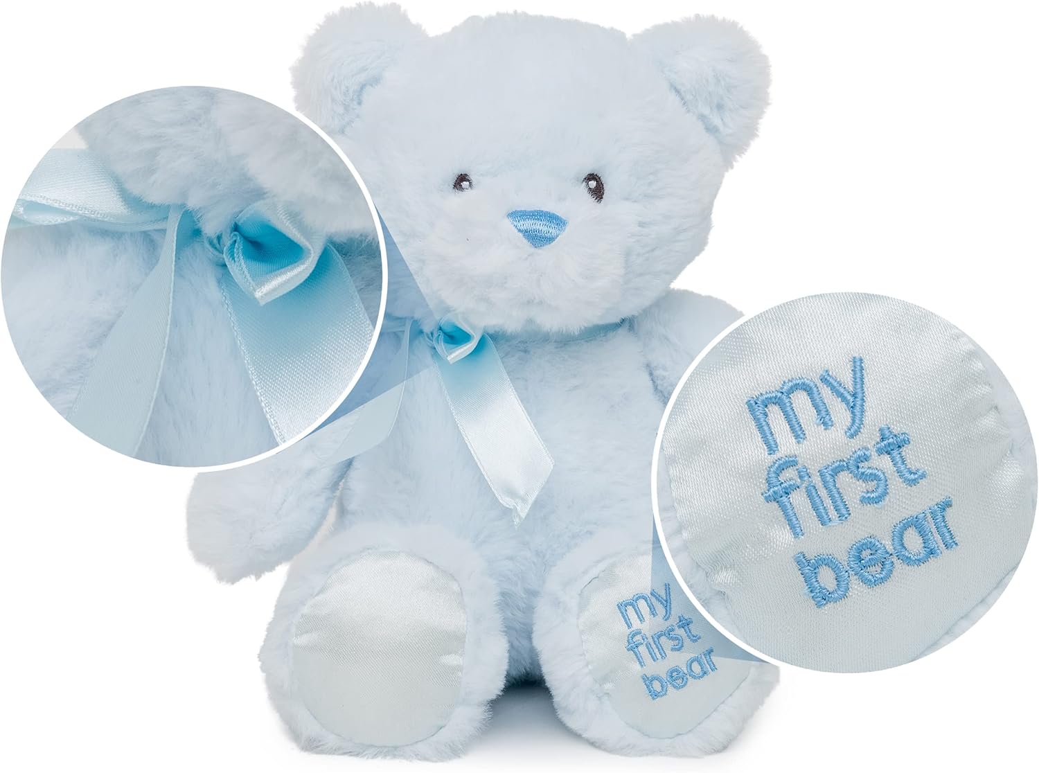 Jolitee My First Bear Stuffed Animal - Blue Plush Bear 15"