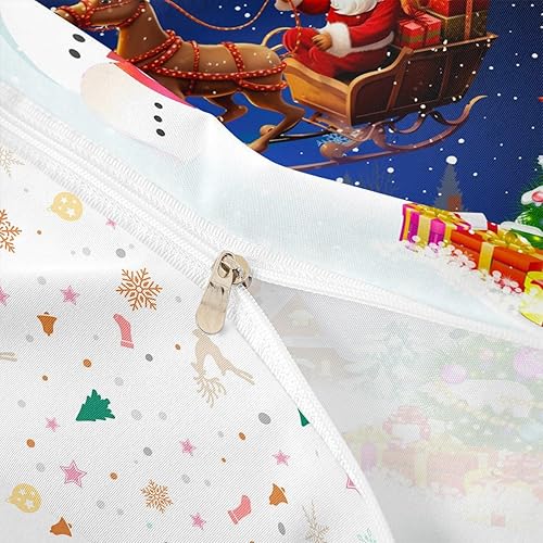 Miniatura 7 de Manfei Juego de funda de edredón de Navidad, tamaño Queen, diseño de muñeco de nieve, árbol de Navidad, Papá Noel con reno, juego de ropa de cama de
