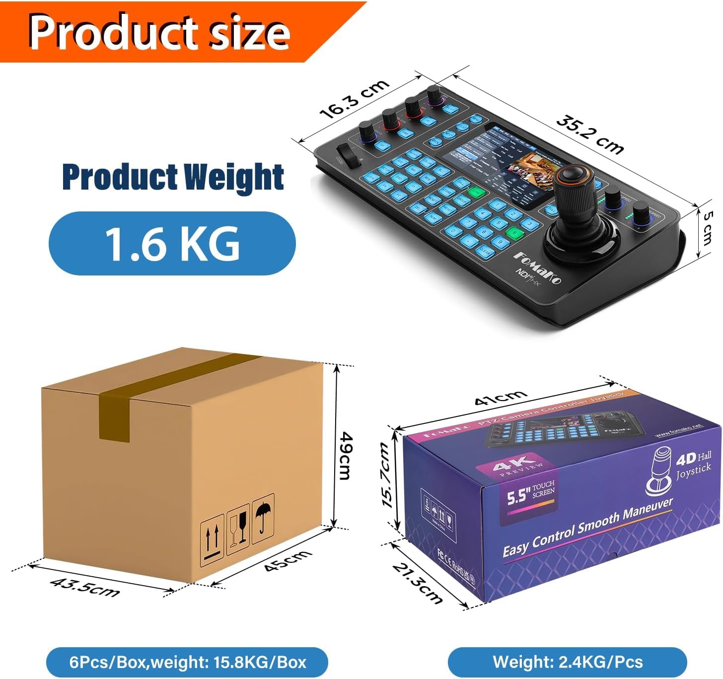 Amazon.com: FoMaKo NDI PTZ Camera Controller, Quad-Screen 4K Multi