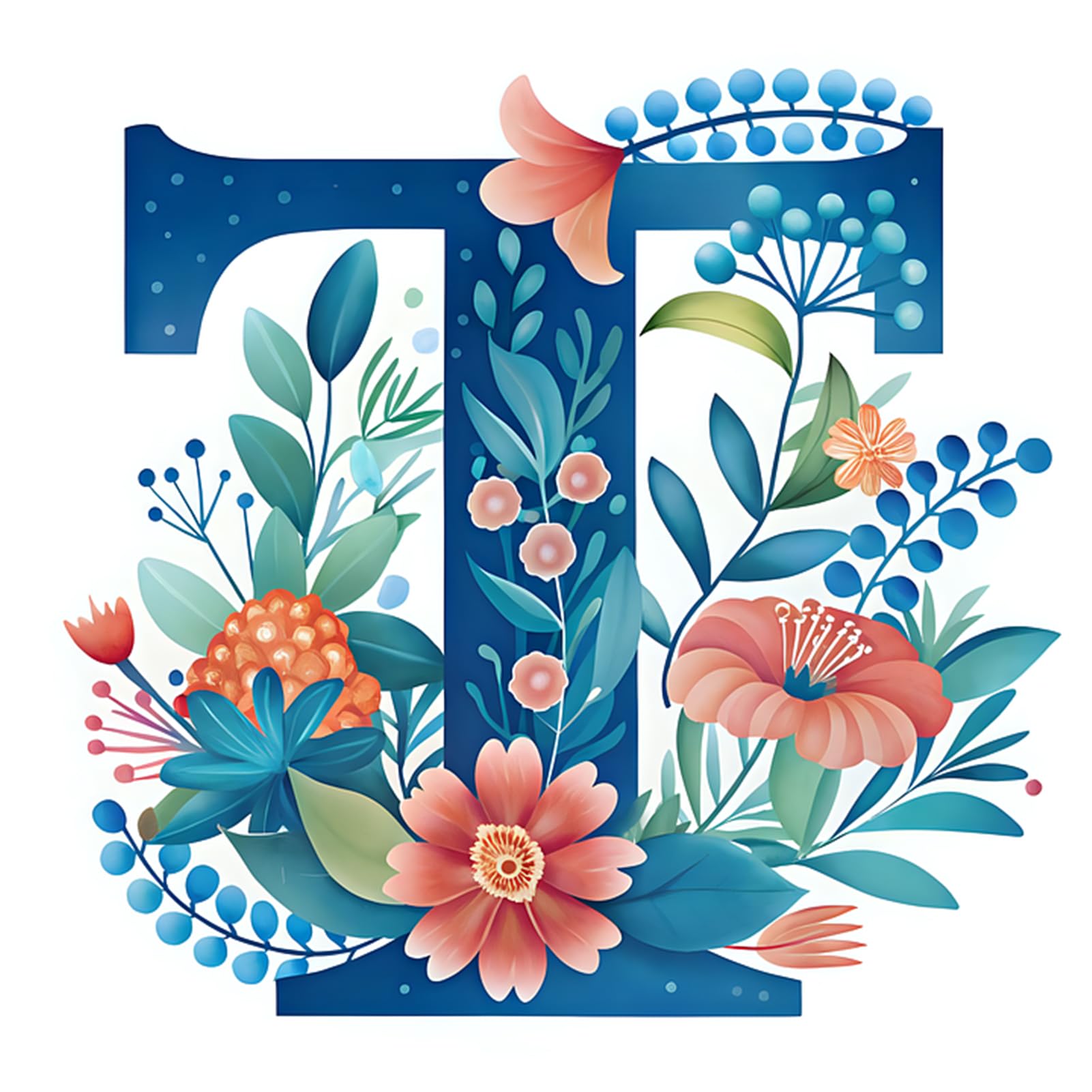 JATOK DIY Alphabet Paint by Numbers for Adults, Personalized Art Canvas On Colored Canvas, Perfect for Beginners, Home Decor, or Creative Gift Idea, T 25x25CM/10x10in (no Frame