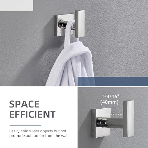 Miniatura 4 de Angle Simple Gancho para toallas de baño, gancho para bata de baño SUS 304, de acero inoxidable, soporte para toallas de mano, montado en la pared,
