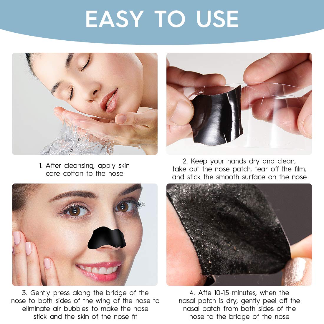 Deep Cleansing Pore -Blackhead Pore Strips,Purifying Pore Strips,Nose patch,Blackhead Remover Strips,Cleansing Blackhead,Deep Cleansing Strips Remove for Nose and Face Oil and Blackheads (10 pcs) : Everything Else