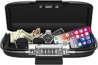 Vista 1 de AMIR Caja de seguridad portátil, caja de seguridad combinada con código, impermeable, antirrobo, pequeñas cajas con cerradura para playa, con cadena