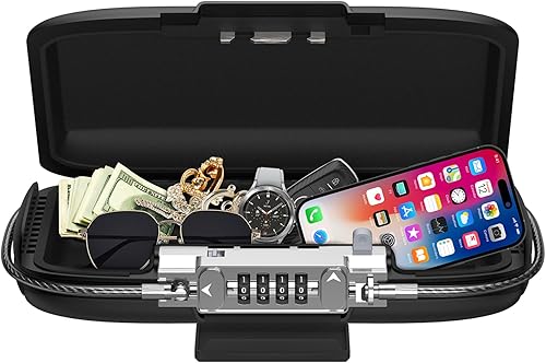 AMIR Caja de seguridad portátil, caja de seguridad con combinación de 4 dígitos para viajes, mini caja de seguridad portátil resistente al agua con