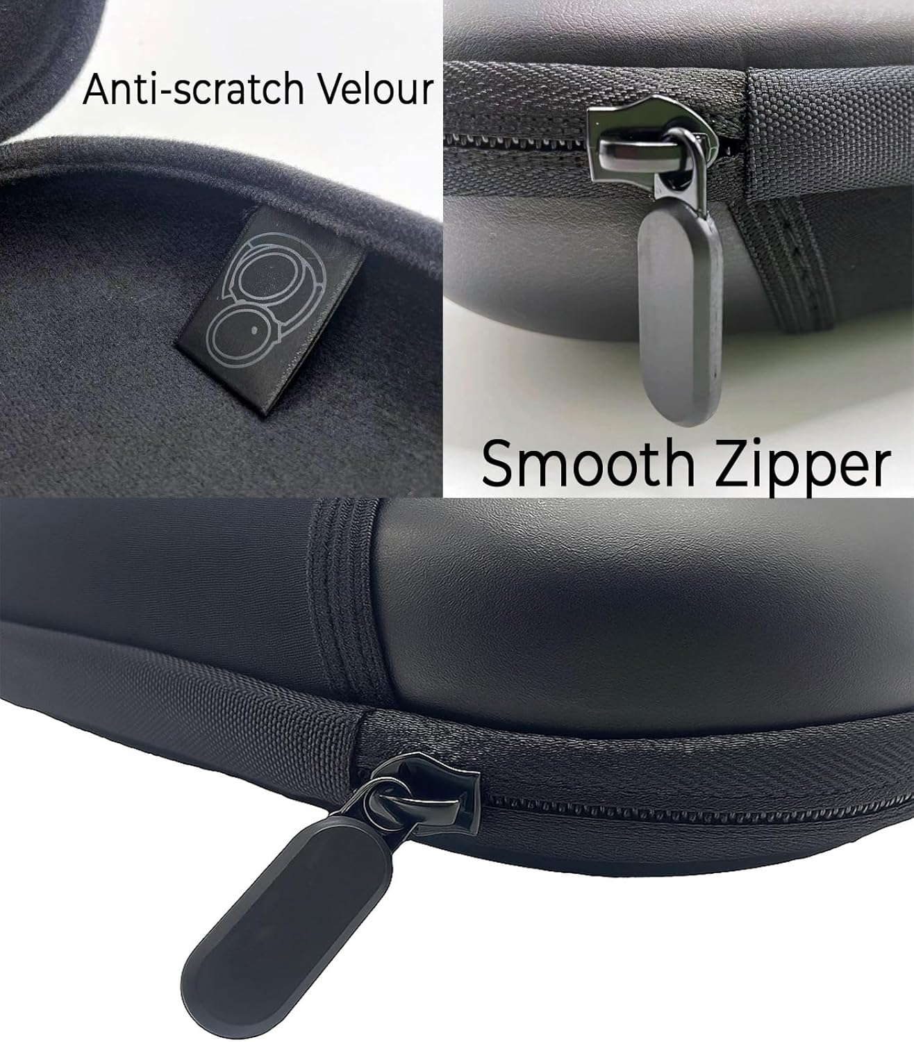 Professional Hard Headphones Case for Bose QC45, QC35 II, QC35, QC25, QC15 & Ultra Gaming Headset, Compact Protective Shell with Cable Storage & Accessory Compartment – Black - Image 2