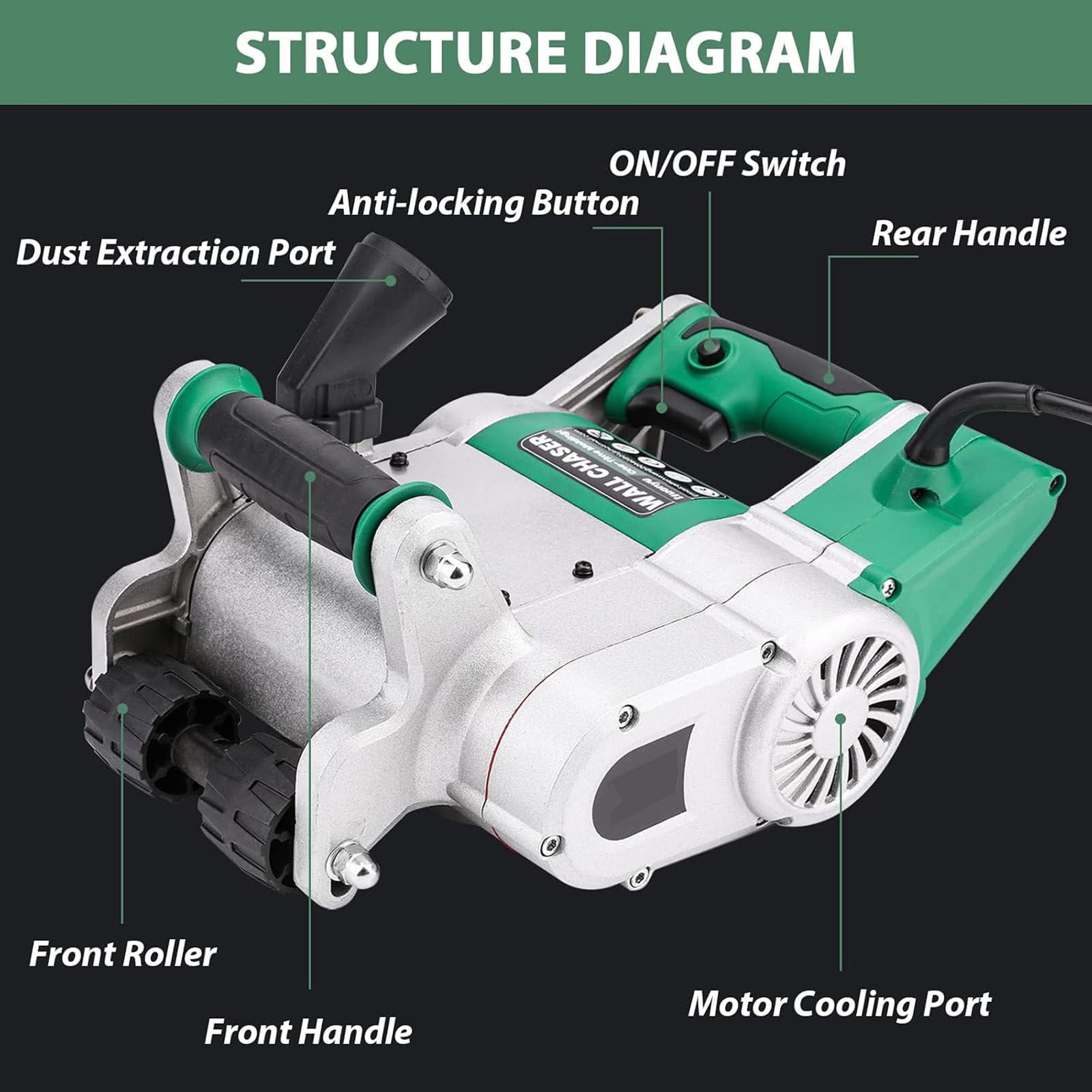 Máquina Ranuradora Eléctrica de Pared, cortadora ladrillos ligera 25MM