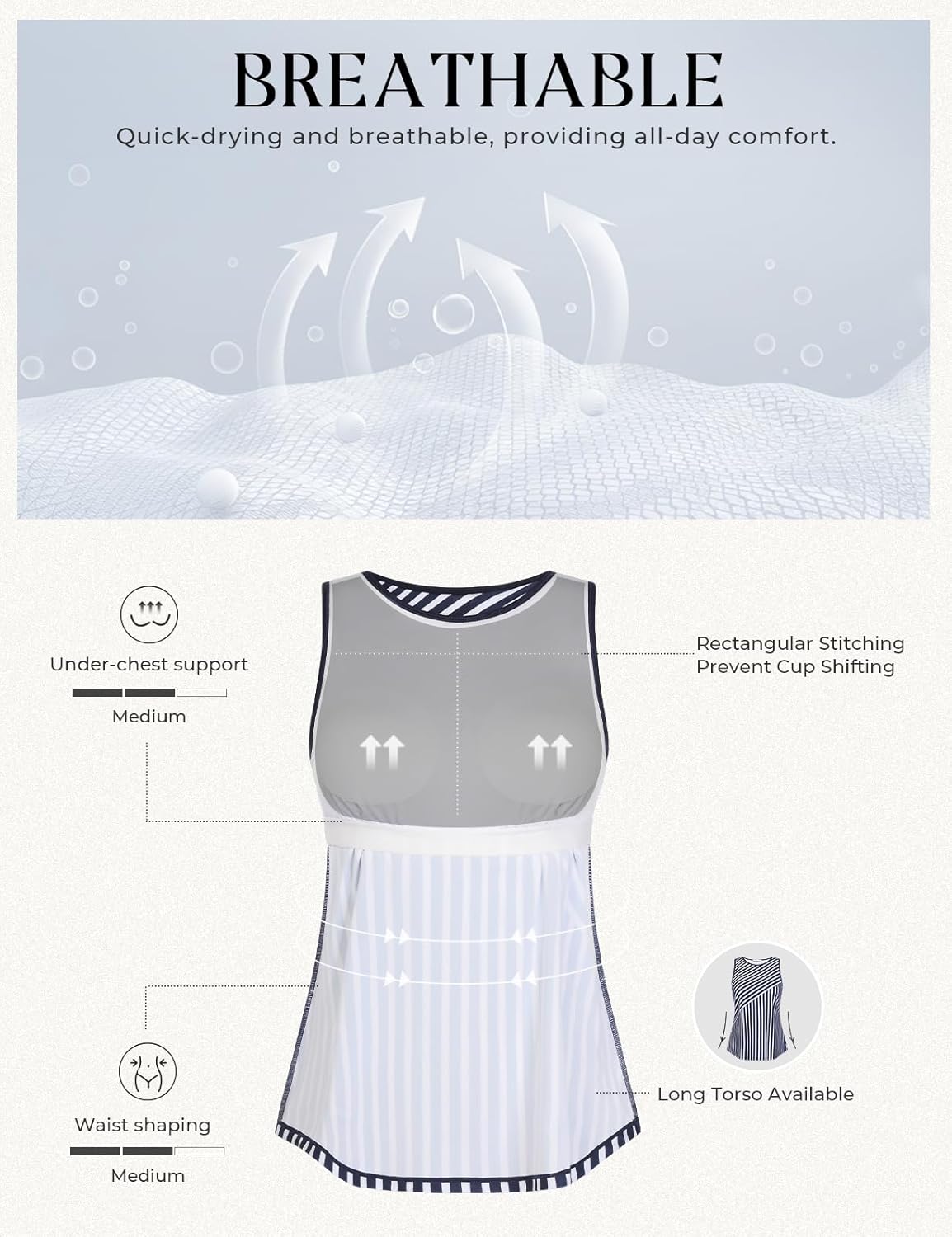 Hanna Nikole Tankini Tops for Women High Neck Swimsuits Top Tummy Control Bathing Suits Modest Swim Tank Top No Bottom - Image 7