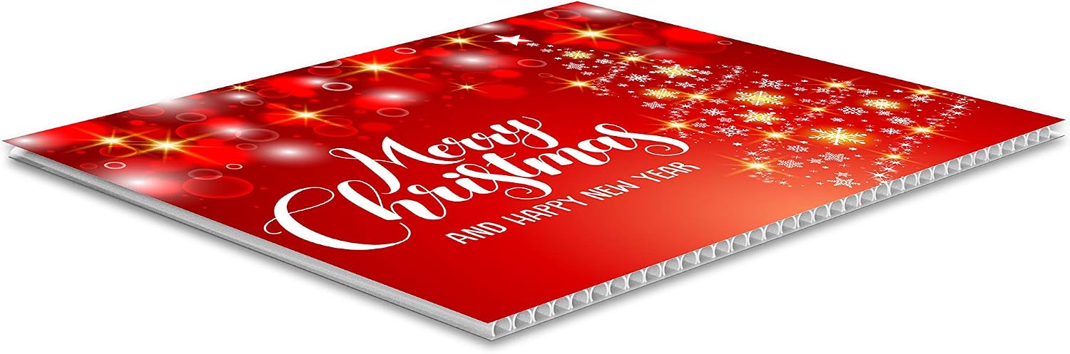 Merry Christmas Yard Sign Outdoor Merry Christmas Sign 18” x 24” Corrugated Plastic with Metal Stake (Double Sided)