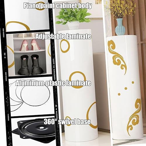 Miniatura 6 de Zapatero multifuncional de 360, armario de almacenamiento para zapatos, zapatero giratorio vertical, zapatero para entrada, almacenamiento simple y