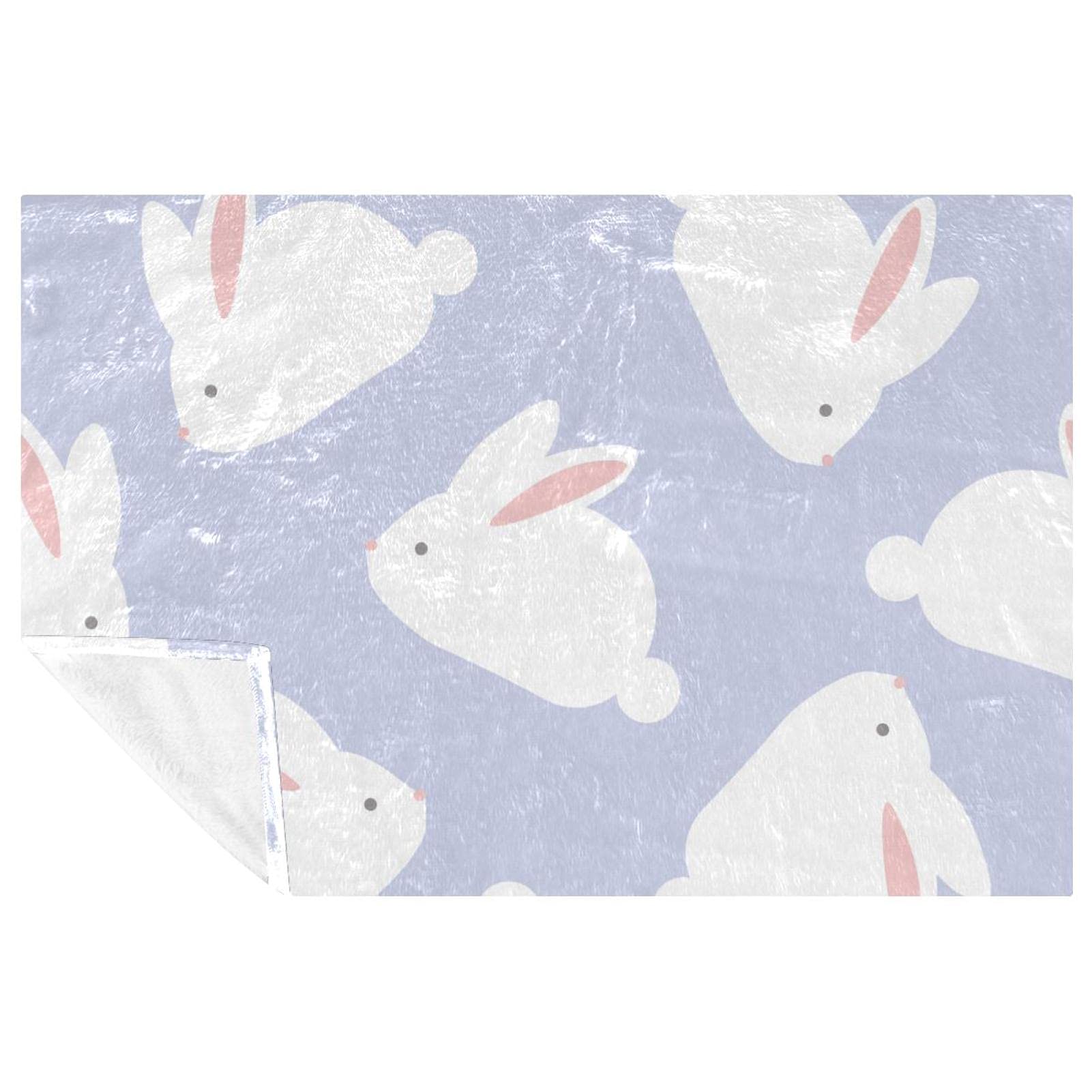 Couverture chaude lapin violet 150x100 contre le froid du lit au camping